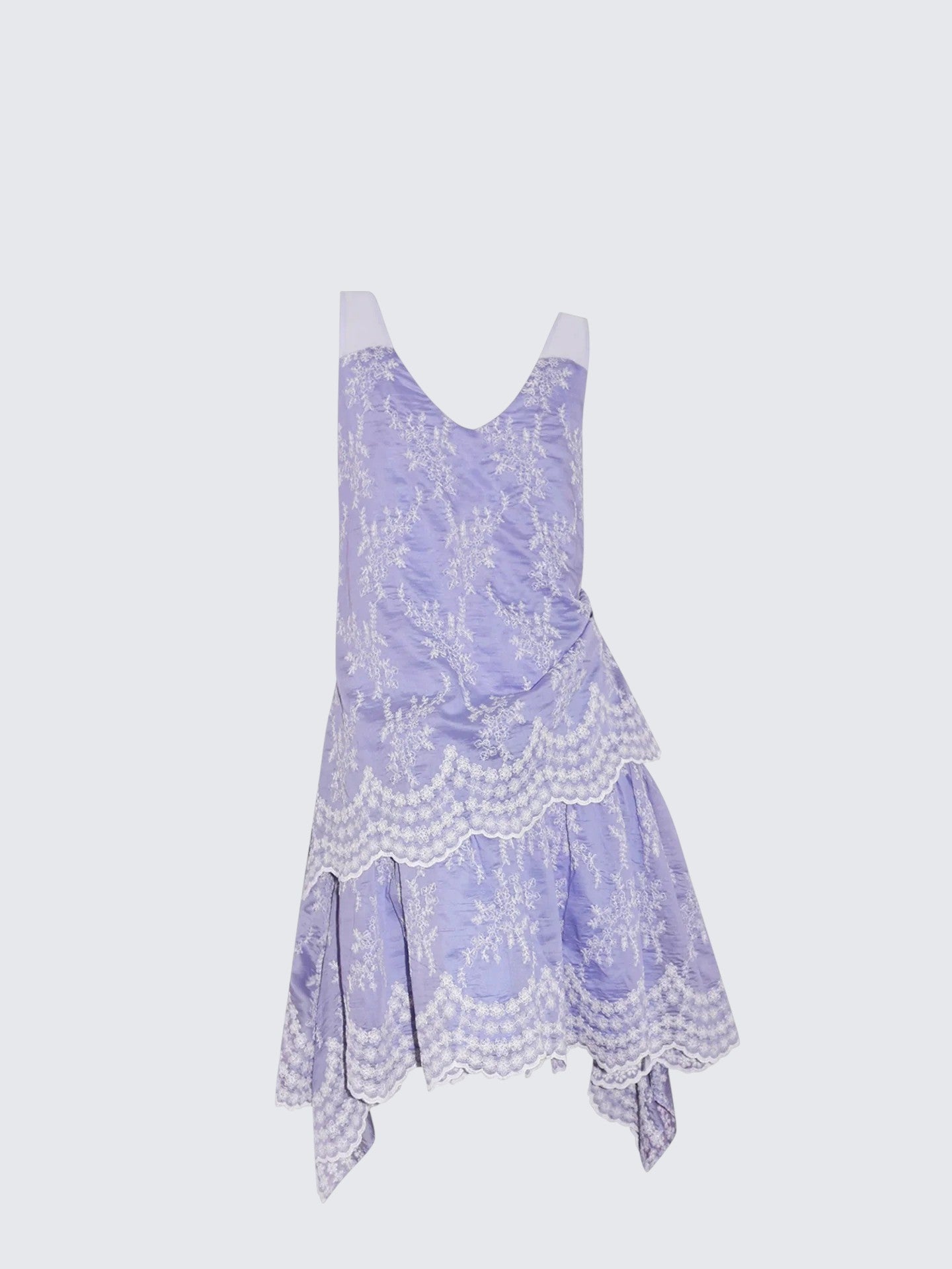 Vacation Purple Two-Piece Embroidered Dress