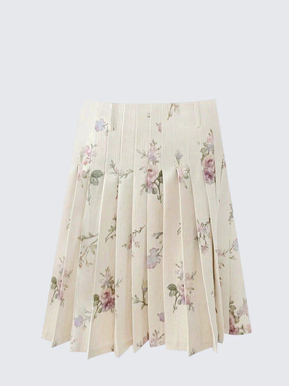 French Vintage Pleated Skirt