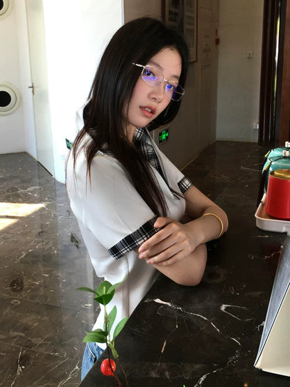 Half Zip White Polo Tee