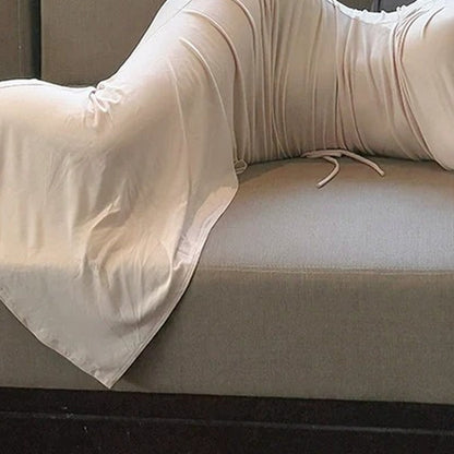 French Knitted Stretch Mermaid Gown Dress