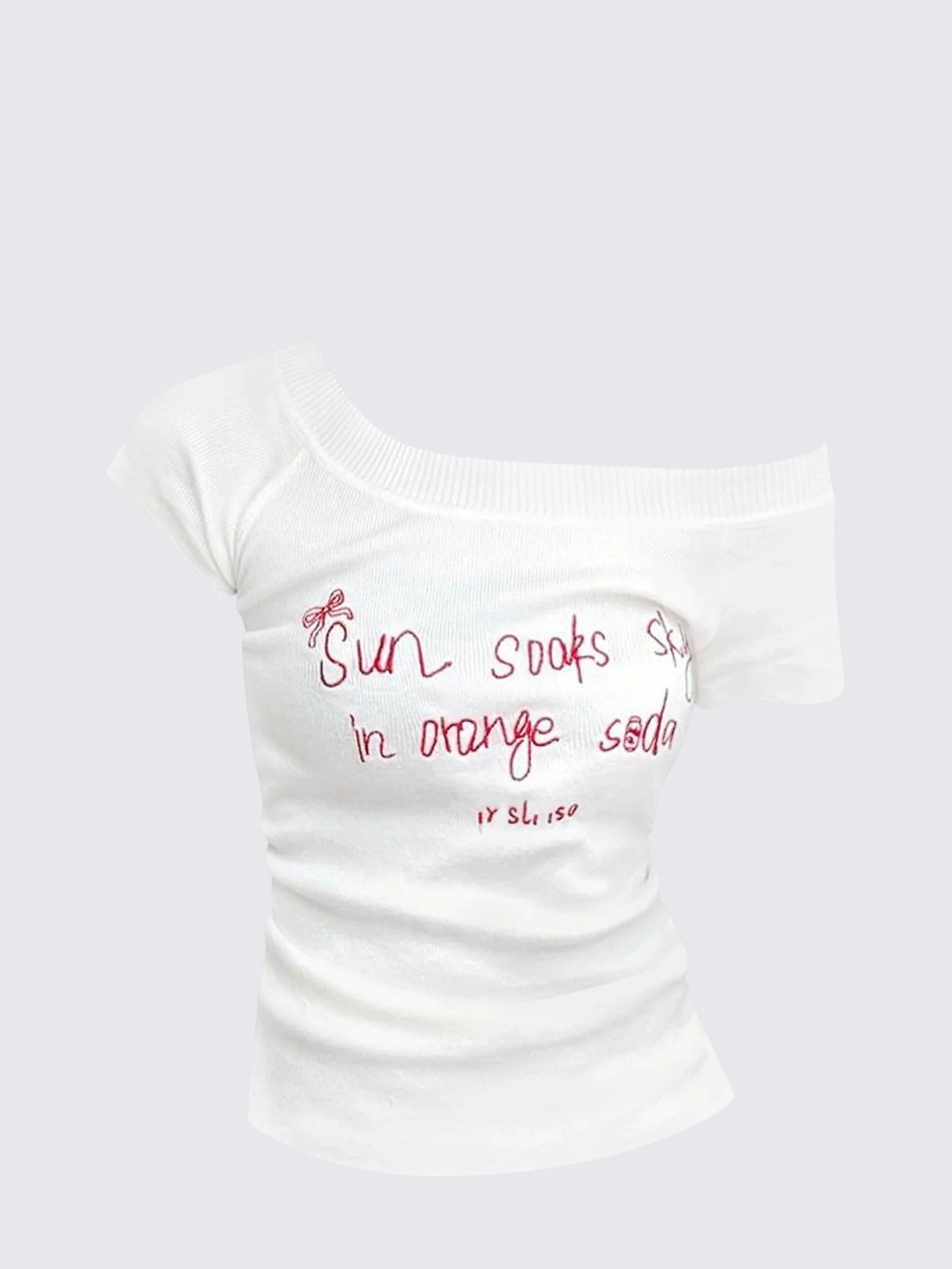 Pure Chic One Shoulder Knit T-Shirt