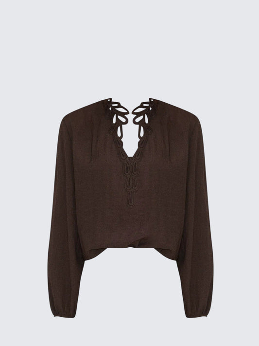 French Lace Collar Shirt Women