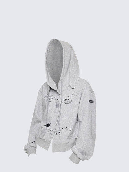 Bunny Ears Hoodie Set Women