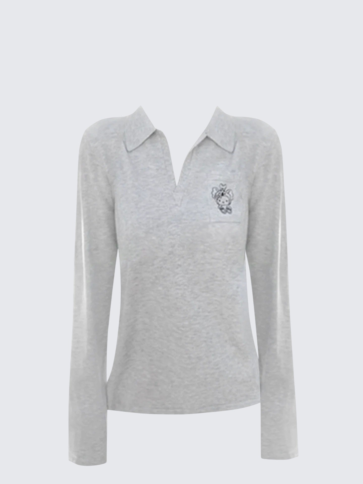 Korean Vintage Embroidered Polo Knit