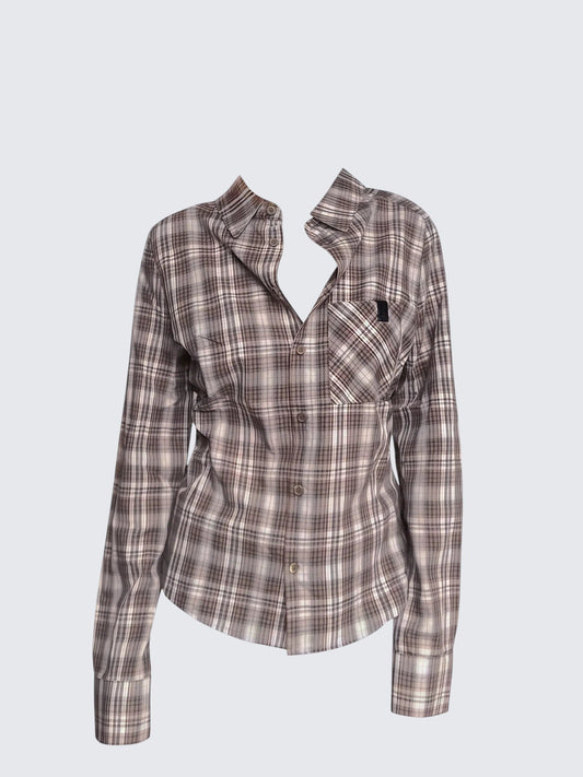 Plaid Collar Shirt Women