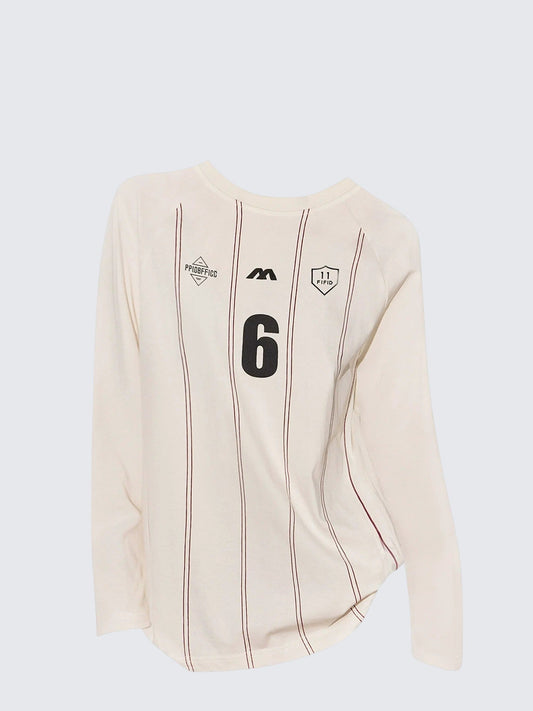 Beige Stripe Sports Tee Women