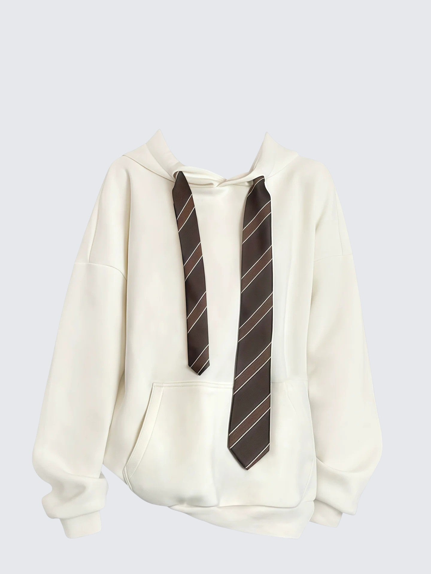 Korean Minimal Tie Hoodie