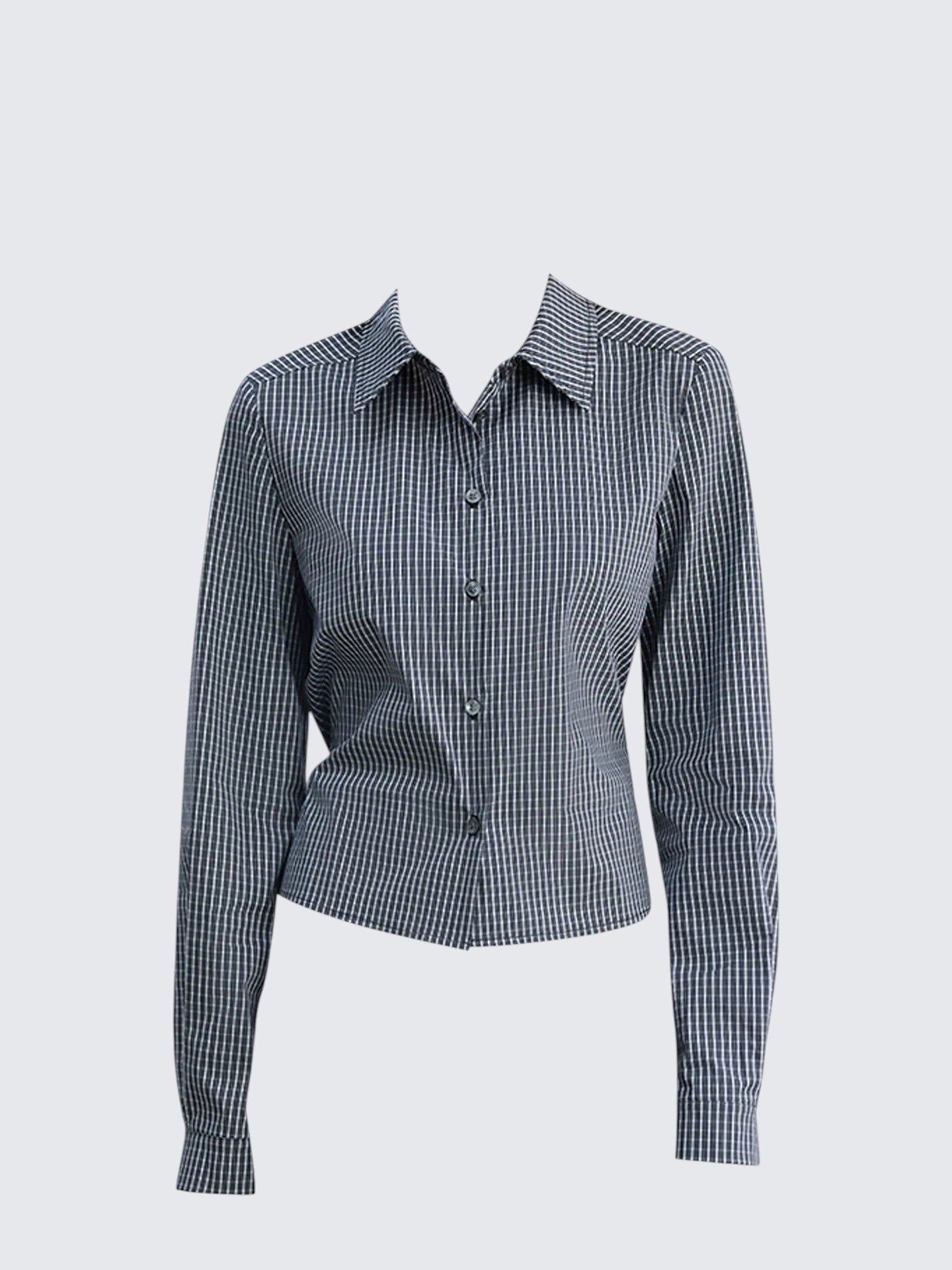 Korean Vintage Plaid Long Sleeve Shirt