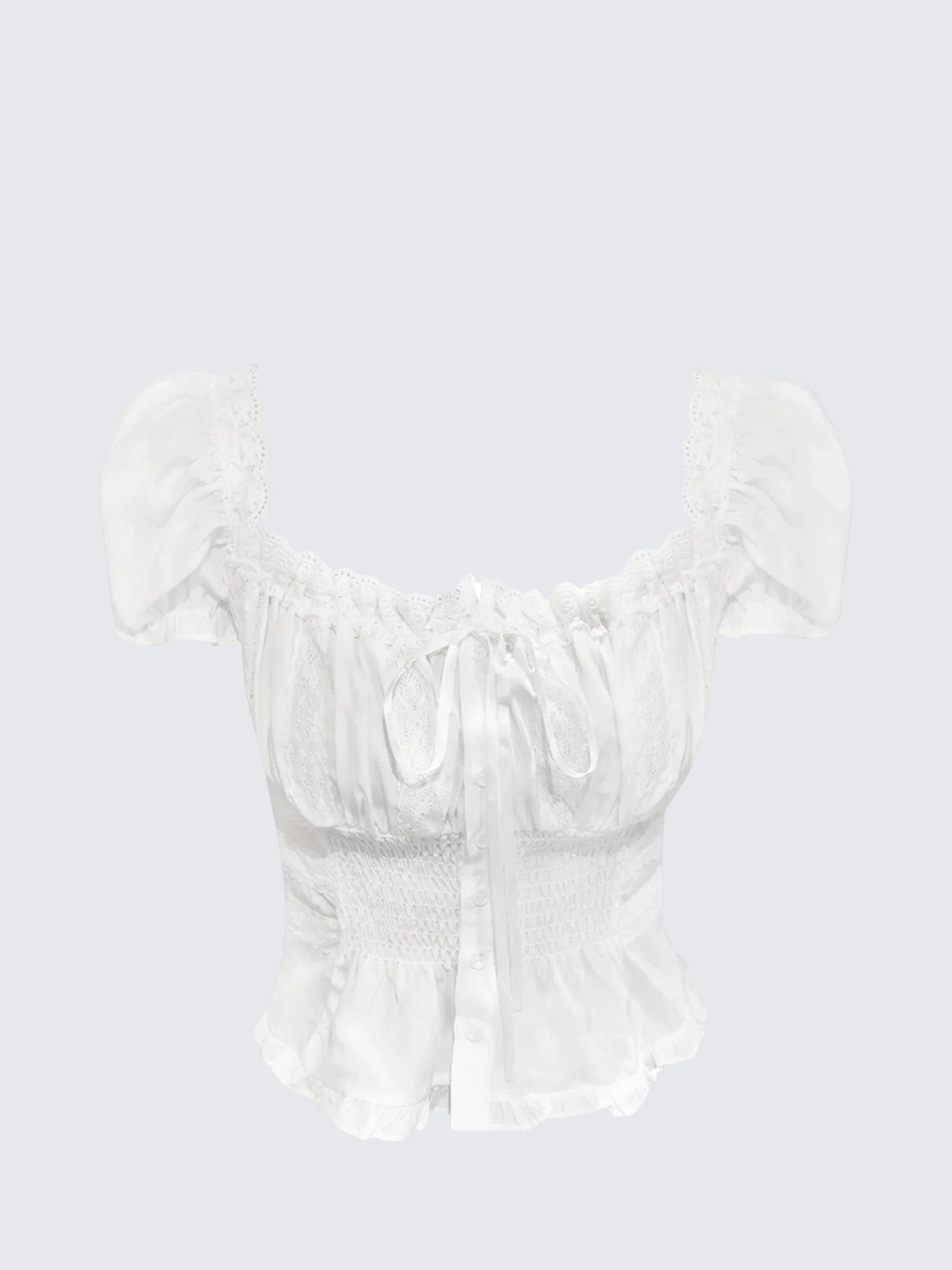 French Puff Sleeve Chiffon T-Shirt