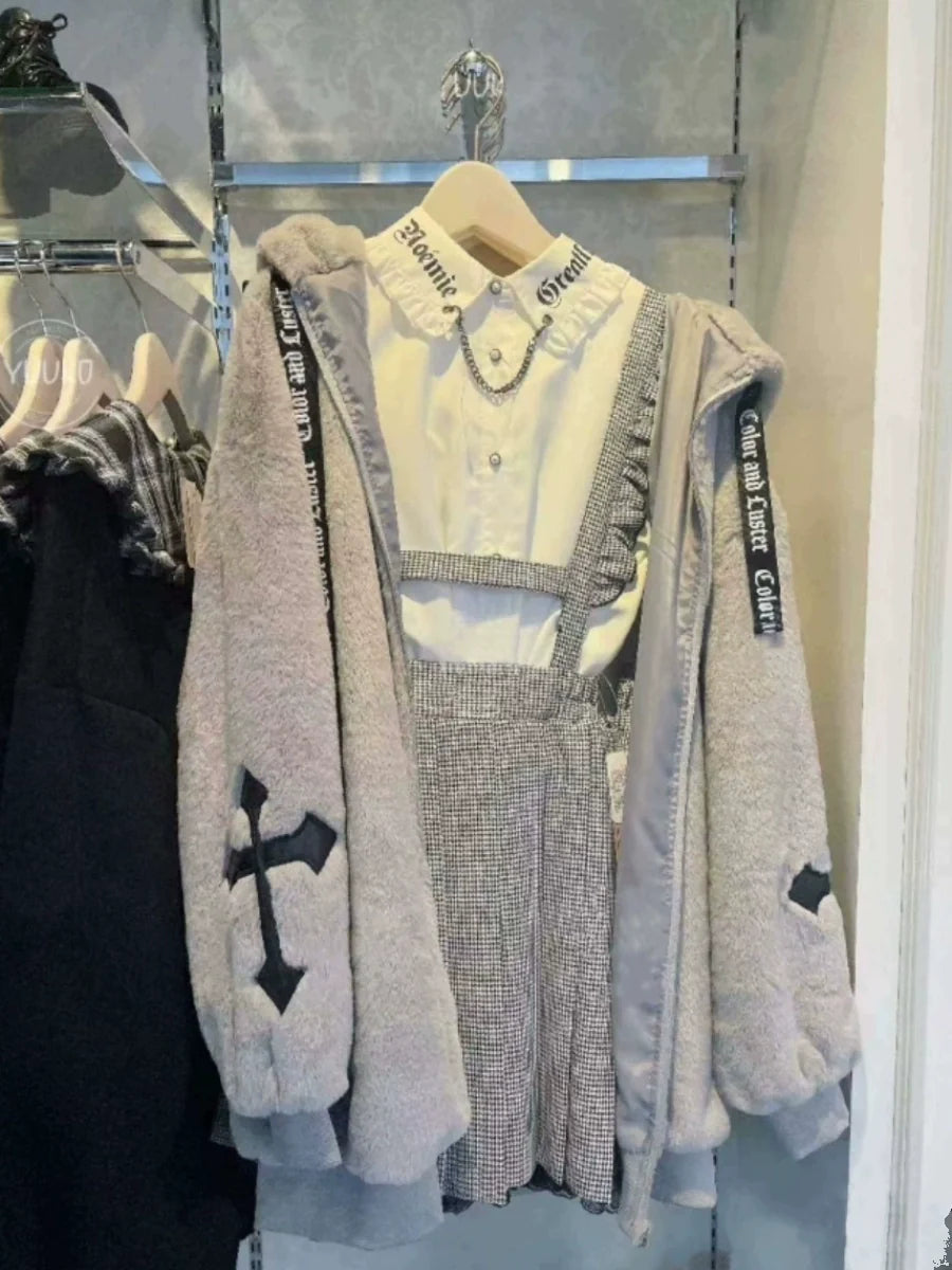 Teddy Ear Hoodie Faux Fur Coat