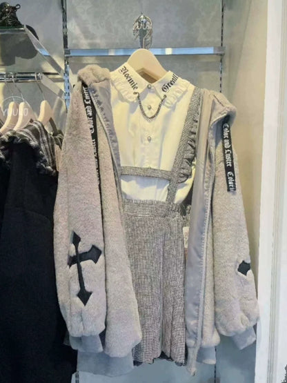 Teddy Ear Hoodie Faux Fur Coat