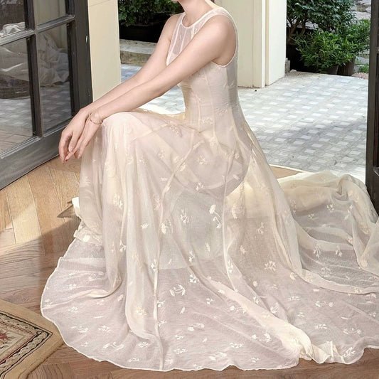 French Slim Sleeveless Elegant Gown Dress