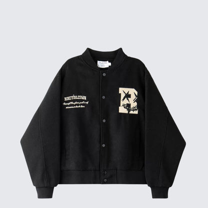 Edgy Clown Smile Baseball Jacket