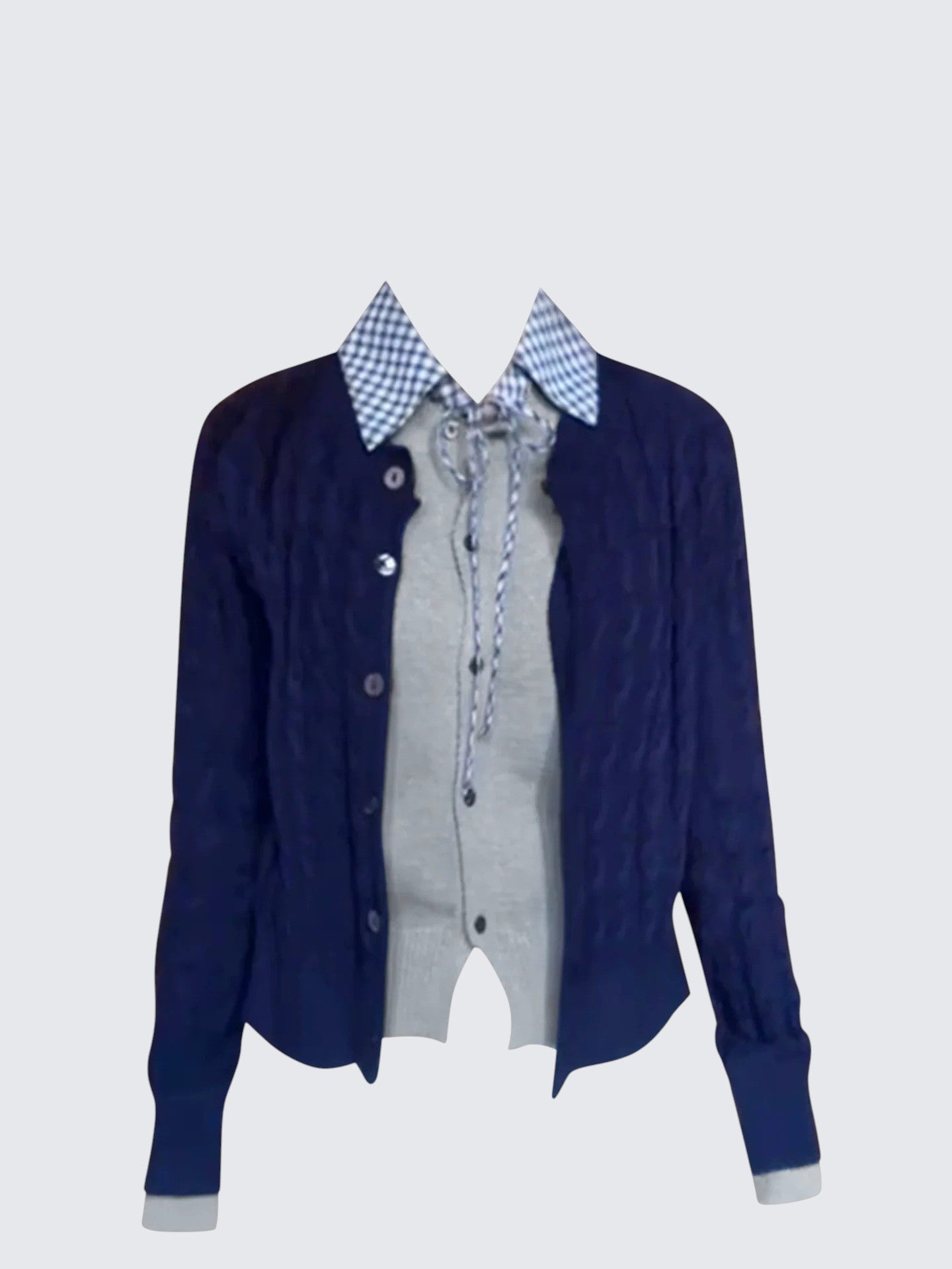 College Layered Knit Cardigan Women