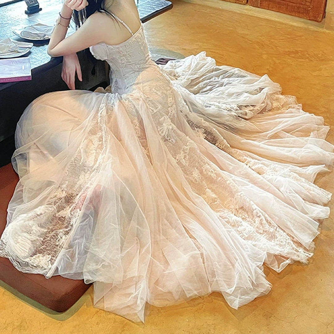 Butterfly Lace Tulle Resort Gown Dress