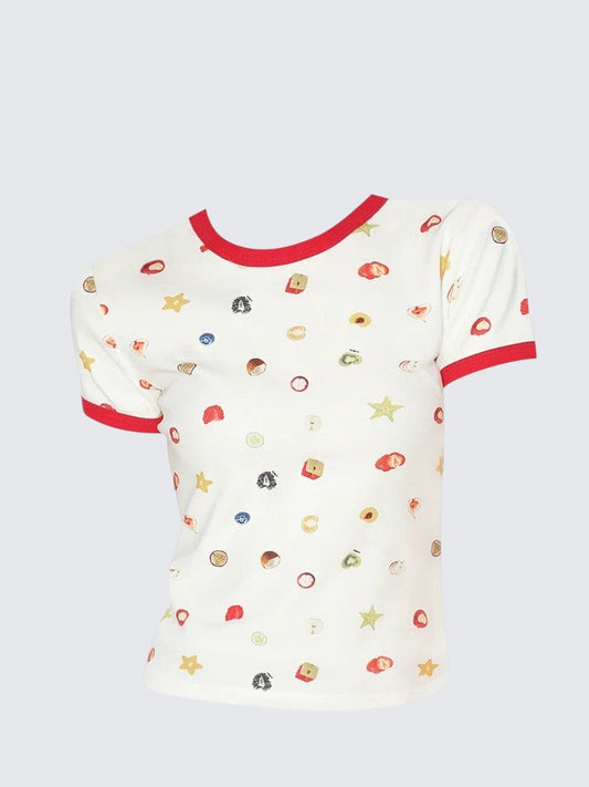 American Fruit Print T-Shirt