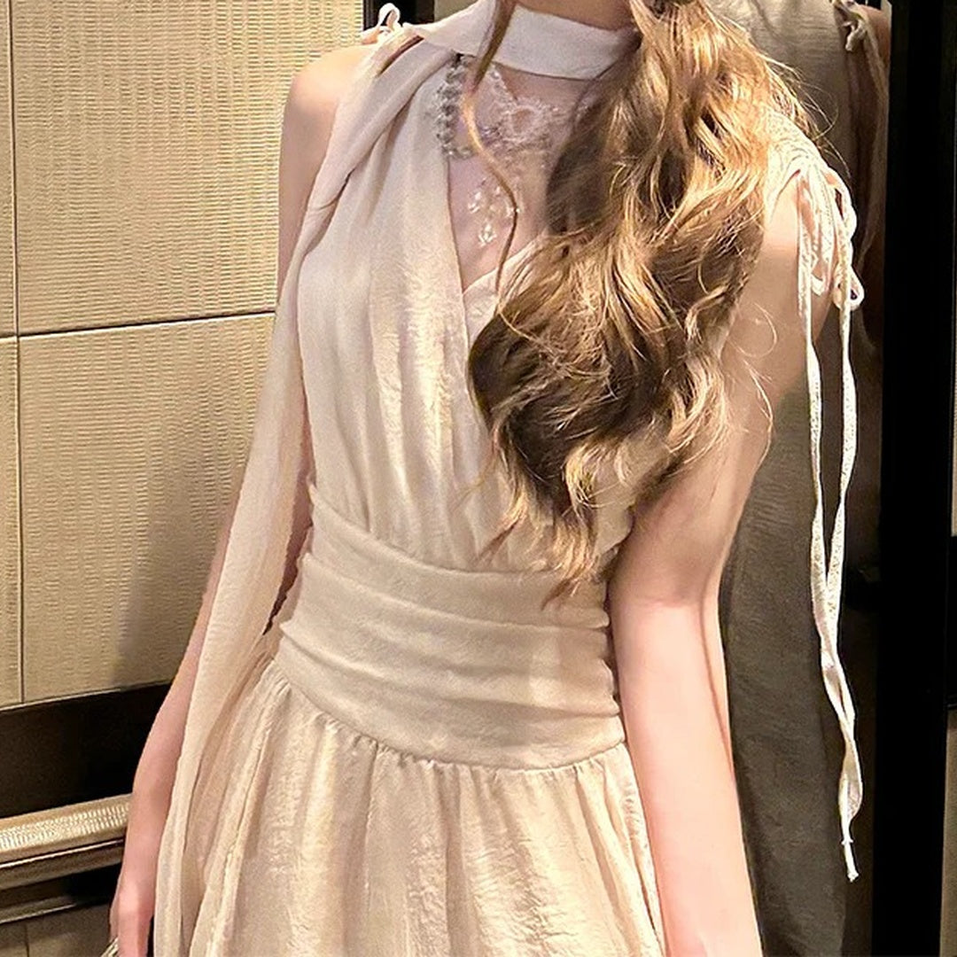 French Waist Figure-Flattering Long Gown Dress