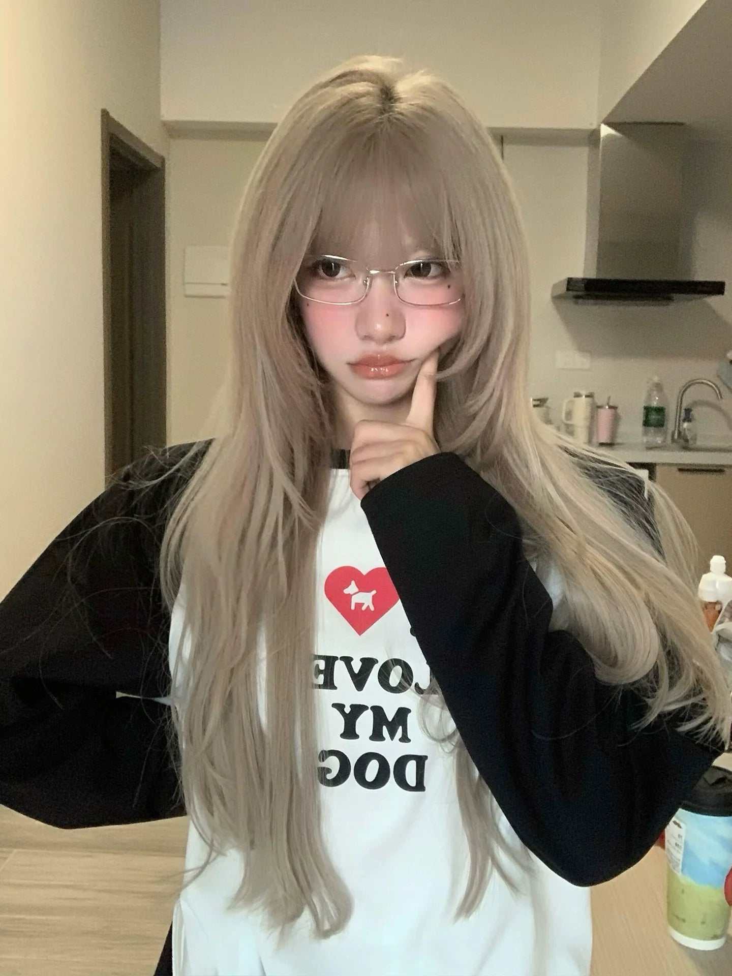 Retro Raglan Long Sleeve Tee Colorblock Heart Print Top