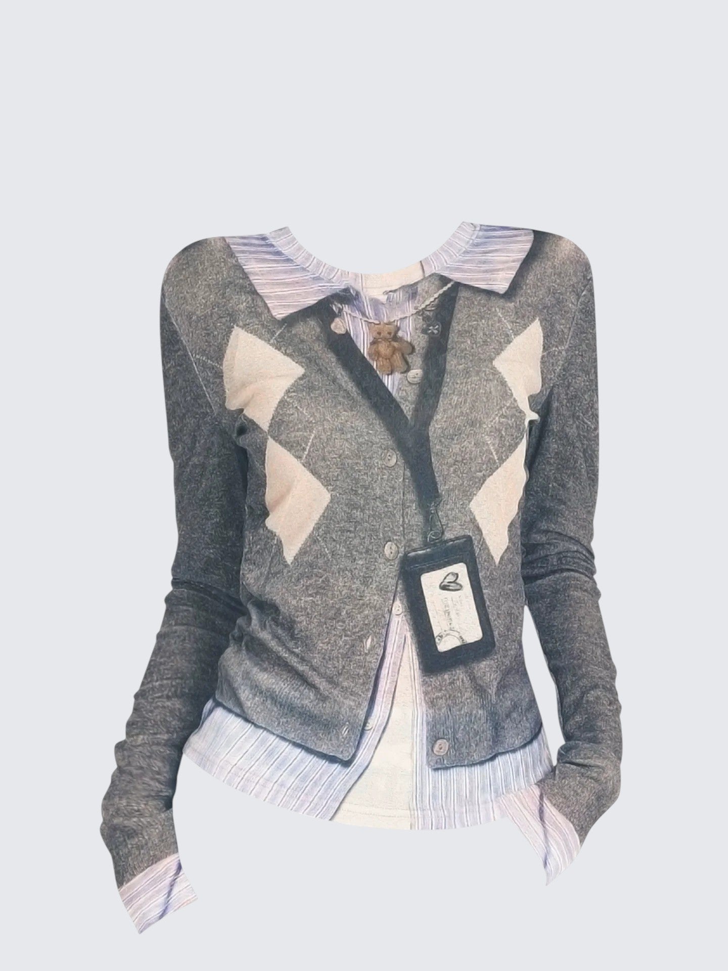 Preppy Diamond Layered Tee