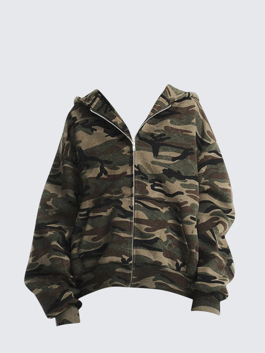 American Vintage Camo Zip Hoodie