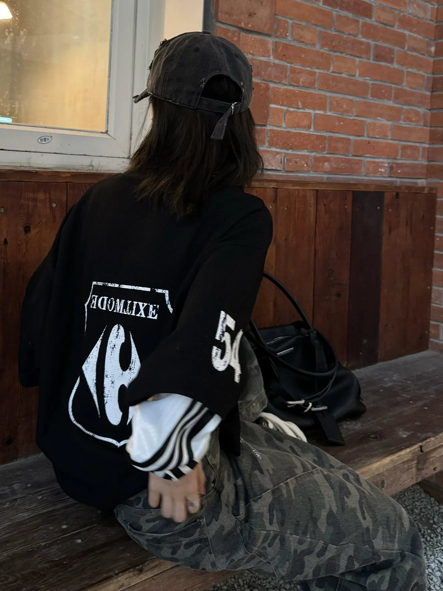 American Black Layered Tee