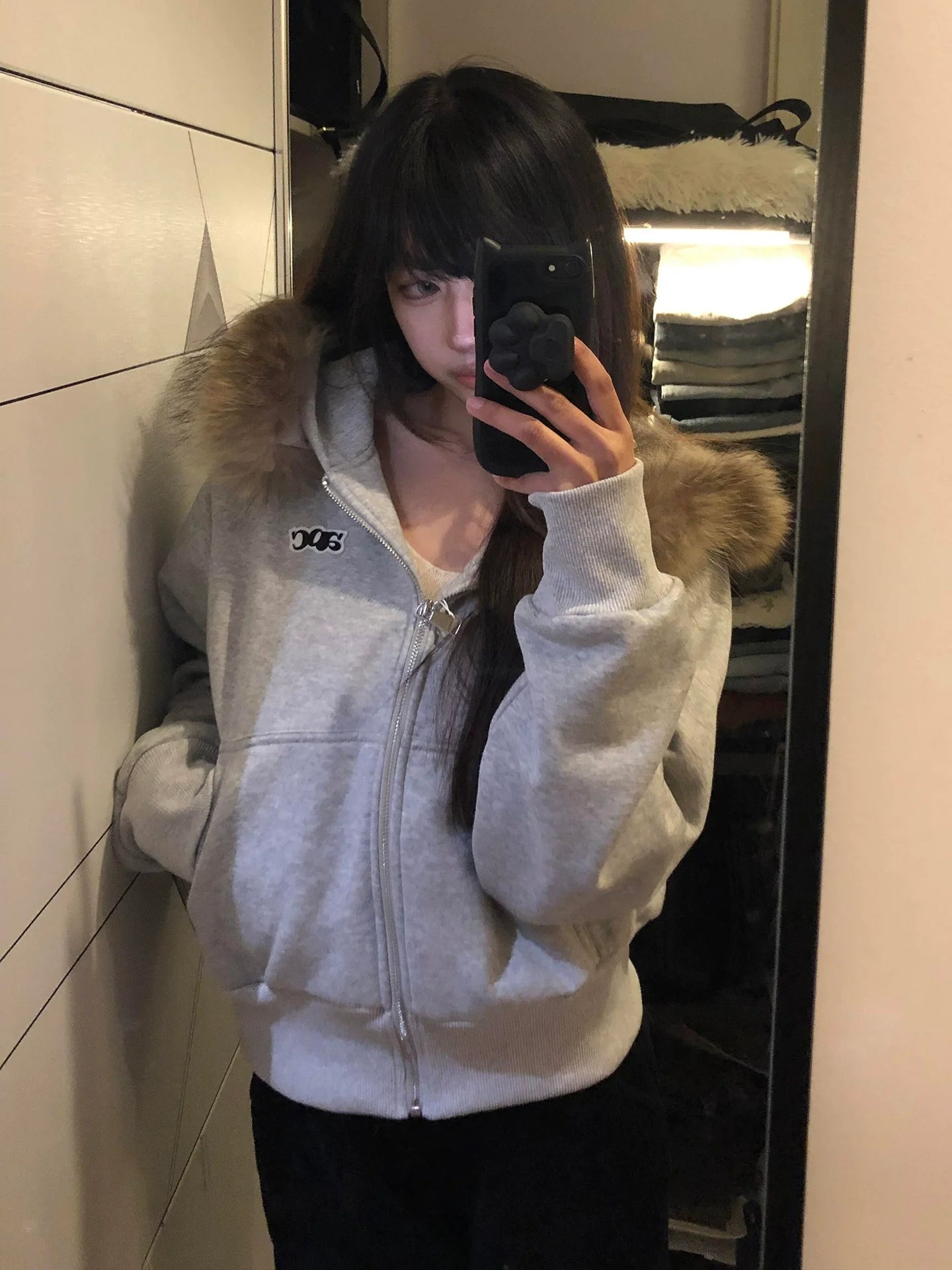 Korean Gray ABC Hoodie