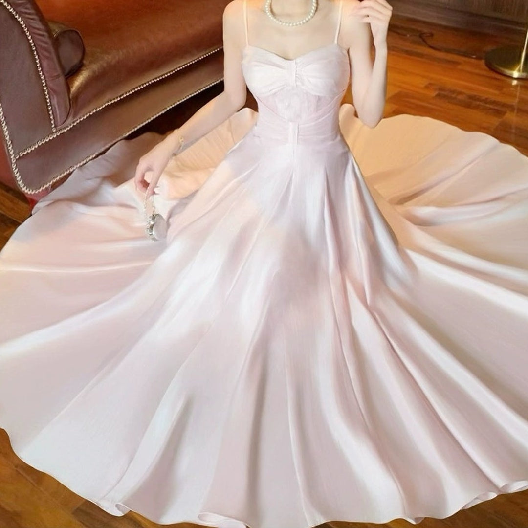 French Pink Halter Engagement & Birthday Gown Dress