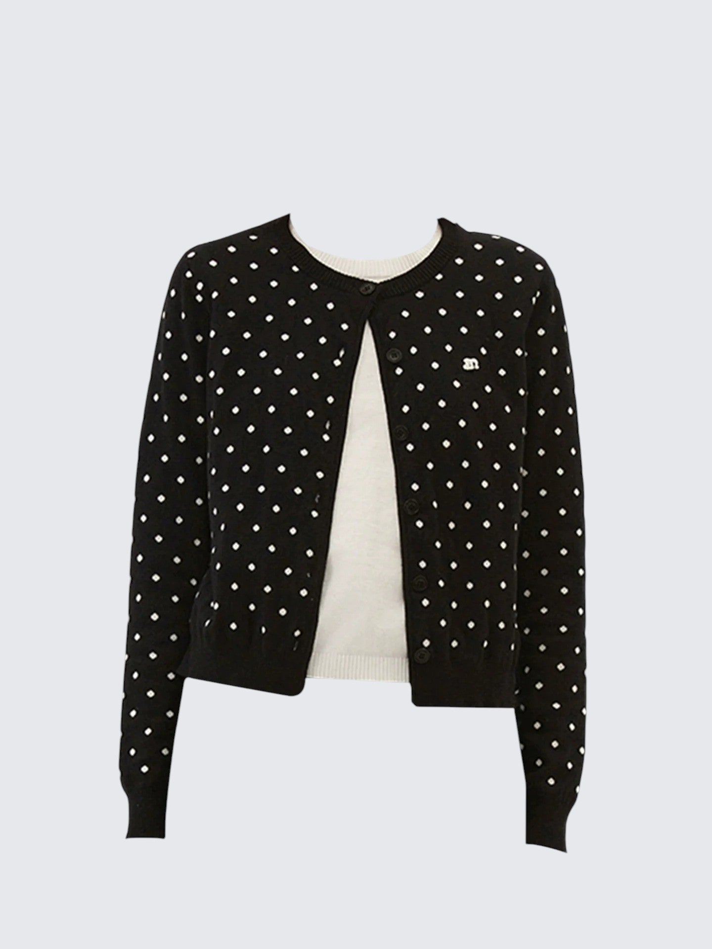 Polka Dot Layered Knit Cardigan Women
