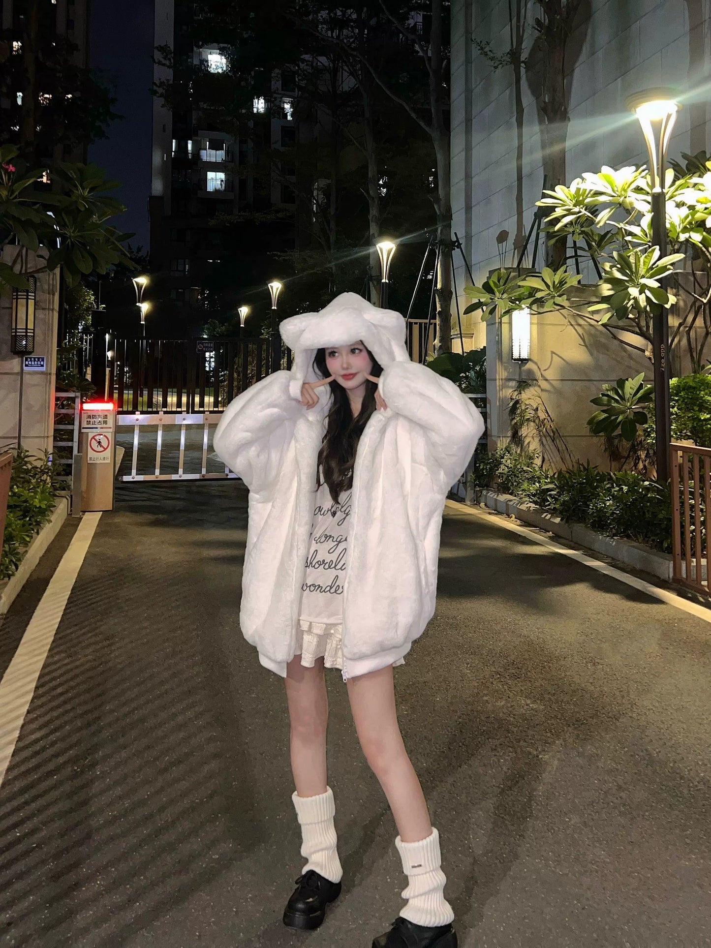 Kawaii Cat Ear Fleece Coat