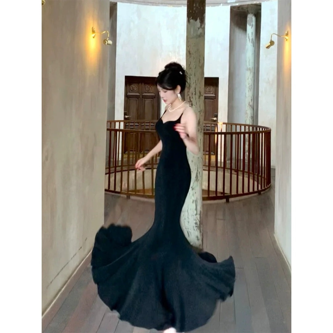 Lotus Step Knit Mermaid Gown Dress