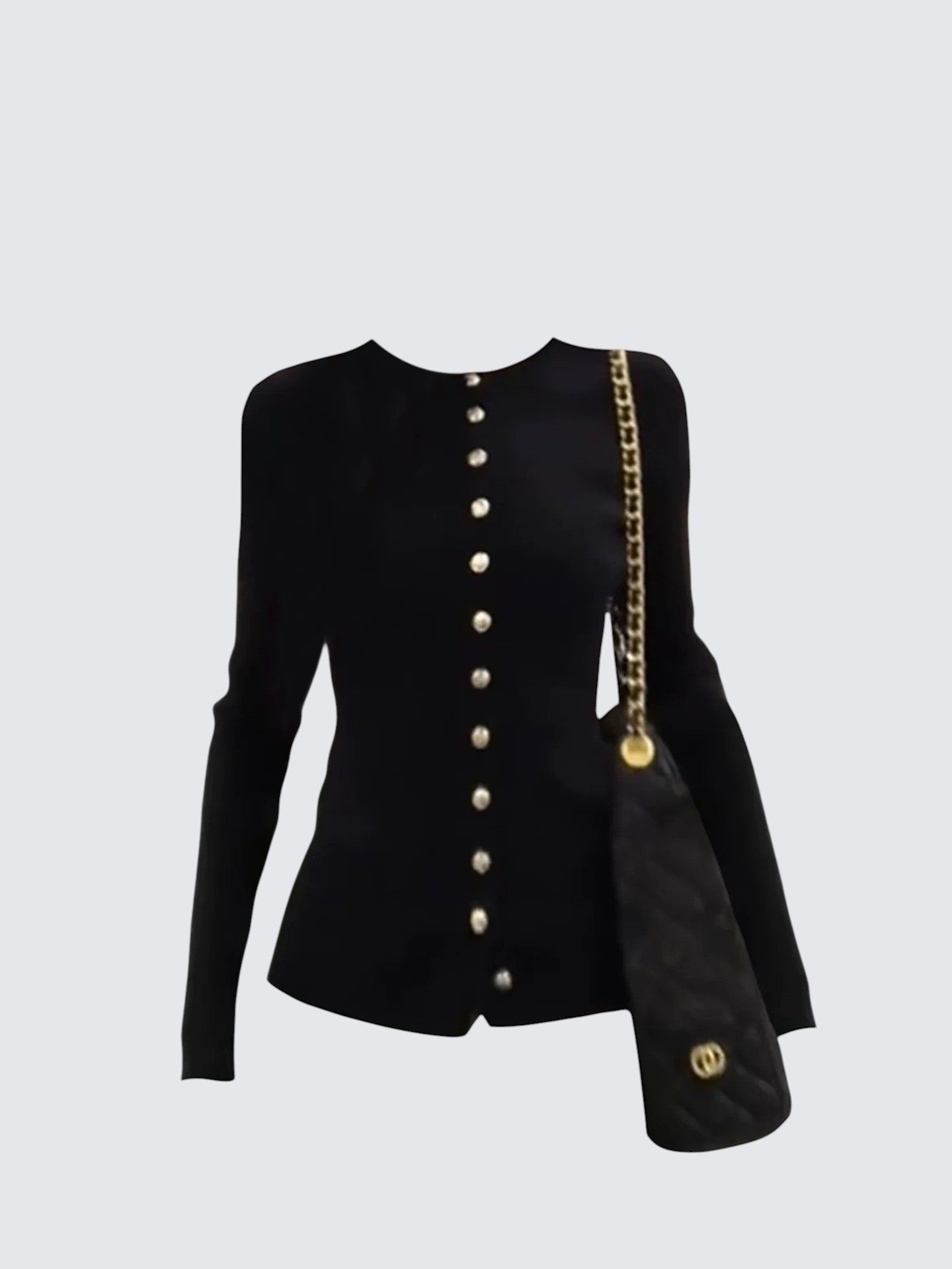 Metal Button Cardigan Women