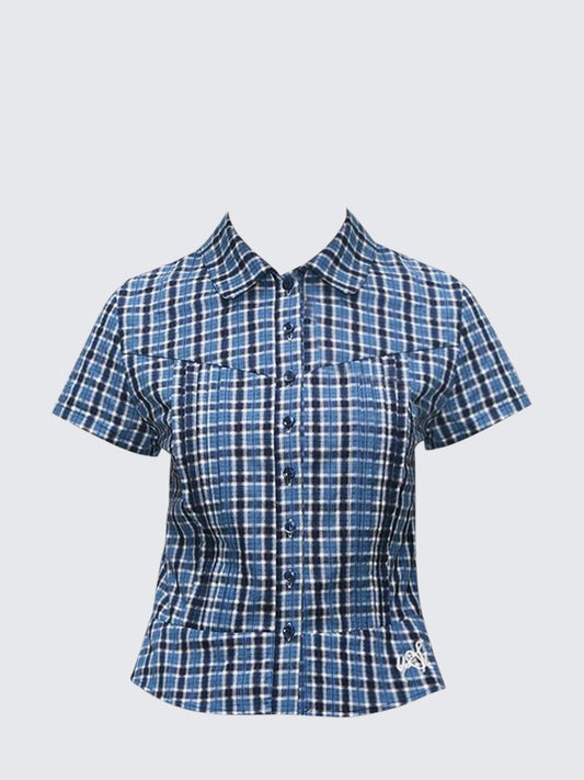 Vintage Blue Short Sleeve Shirt