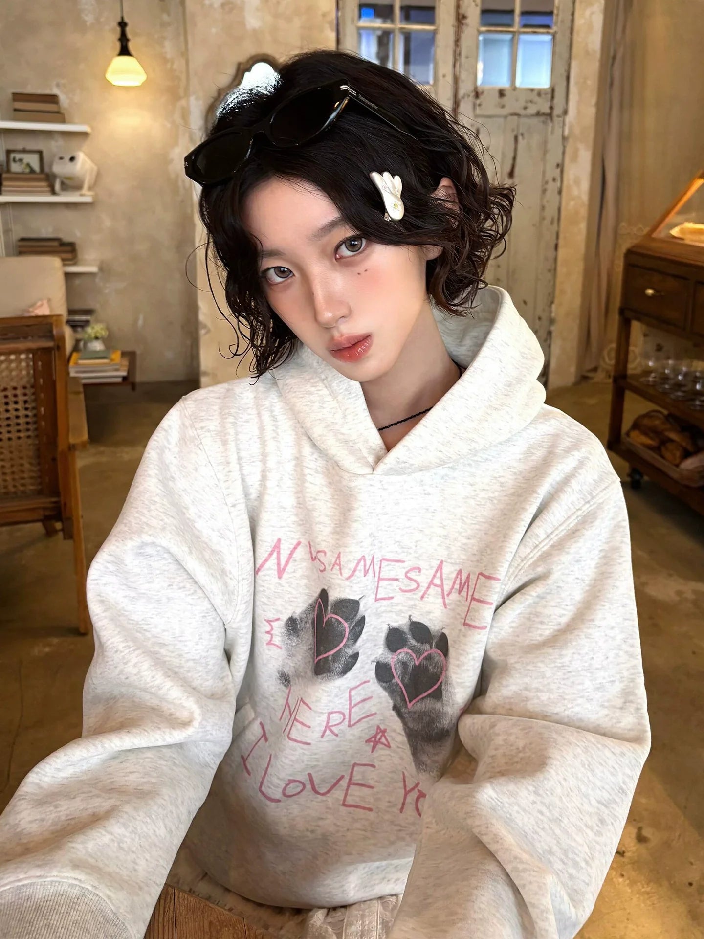 Retro Heavyweight Cat Paw Hoodie