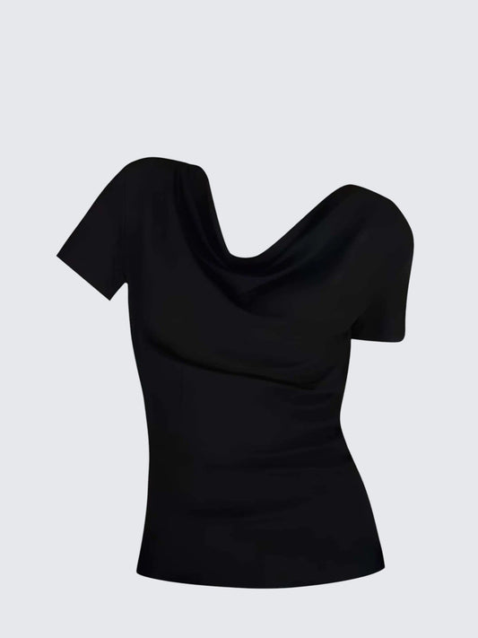 Pure Yu Black Halter Lace Tee