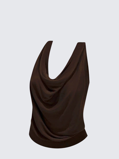 Halter Drape Neck Backless Cami Top