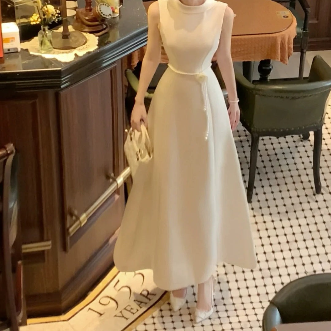 French Hepburn White Gown Dress – Luxury Evening Dress