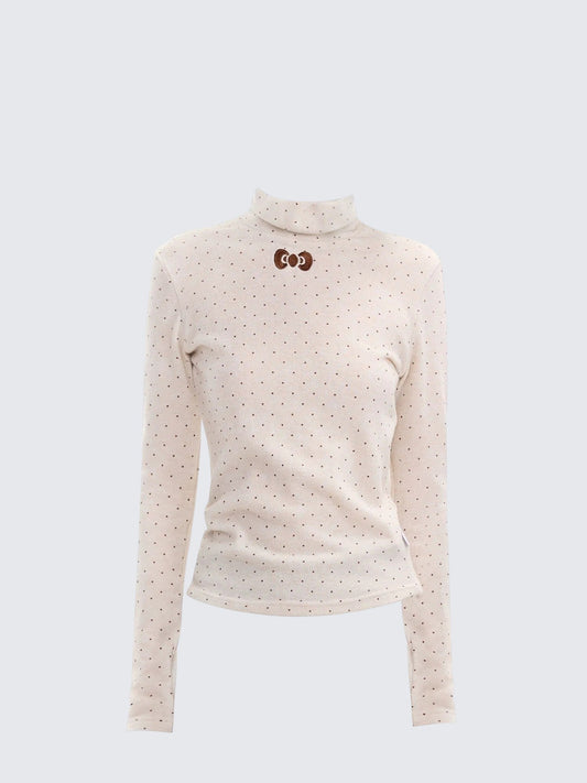 Vintage Polka Dot Turtleneck Tee