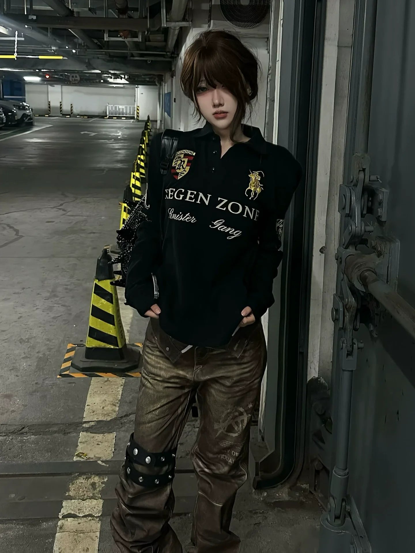 American Black Gold Embroidered Tee