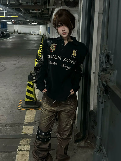 American Black Gold Embroidered Tee