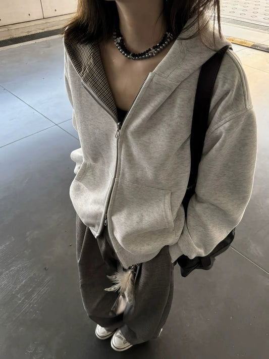 Reversible Houndstooth Hoodie