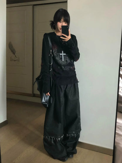 Retro Henley Long Sleeve Tee Vintage Wash