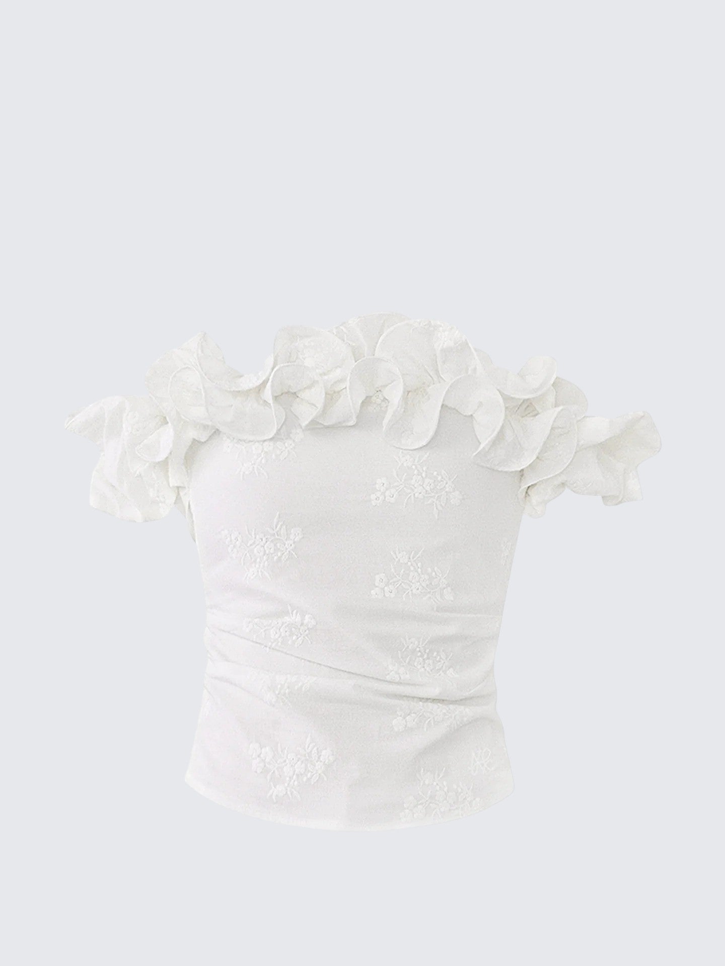 Summer Off-Shoulder Jacquard T-Shirt