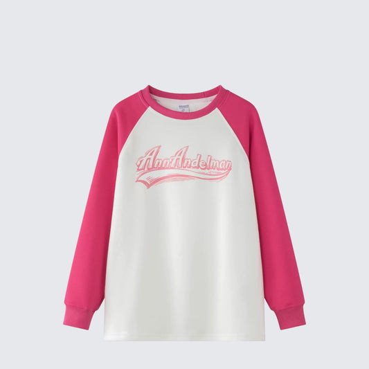 Vintage Raglan Letter Print Tee