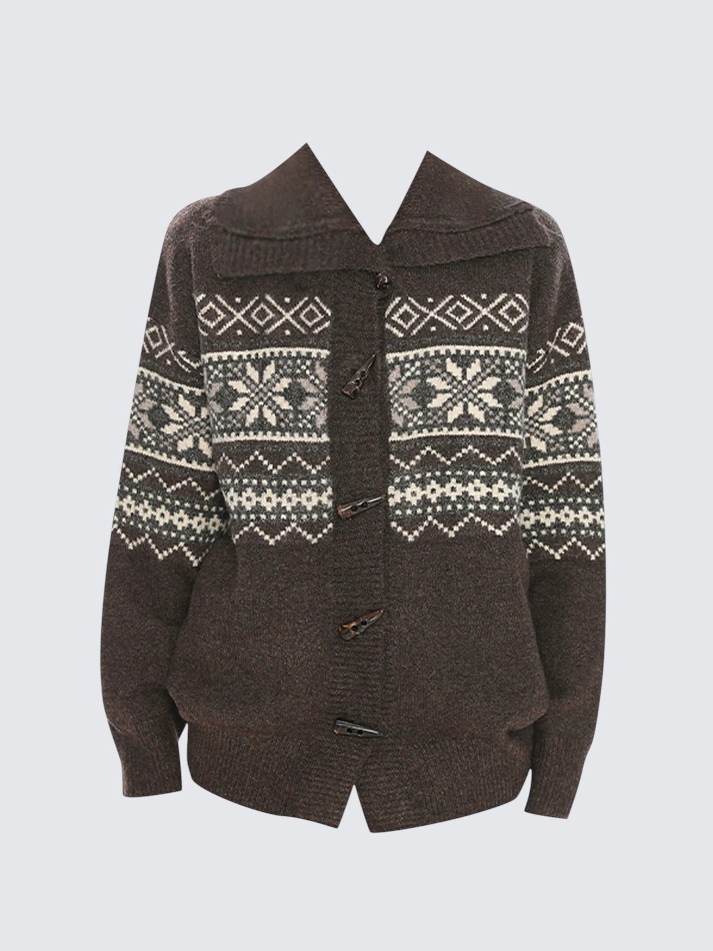Toggle Fair Isle Knit Cardigan Women