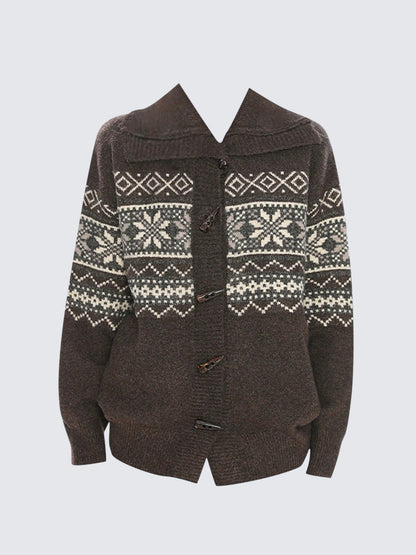Toggle Fair Isle Knit Cardigan Women