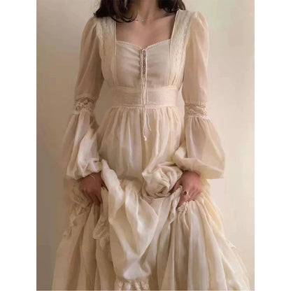 Vintage Lace Court Gown Prom Dress