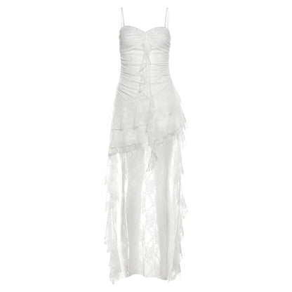 Soft Sexy Lace Camisole Asymmetrical Mini Dress