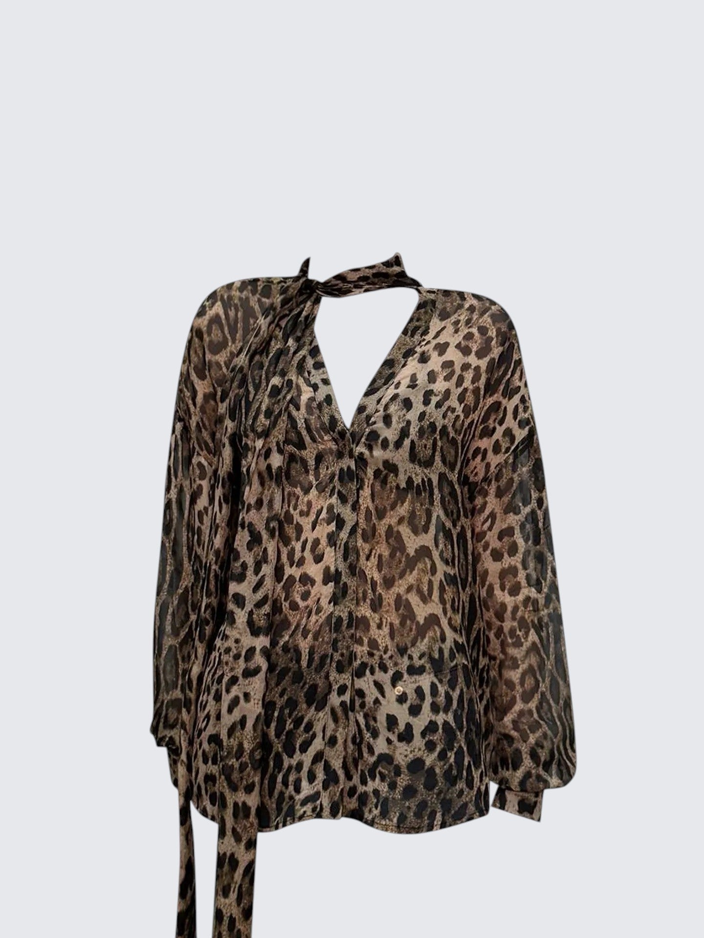 Leopard Ribbon Shirt Women