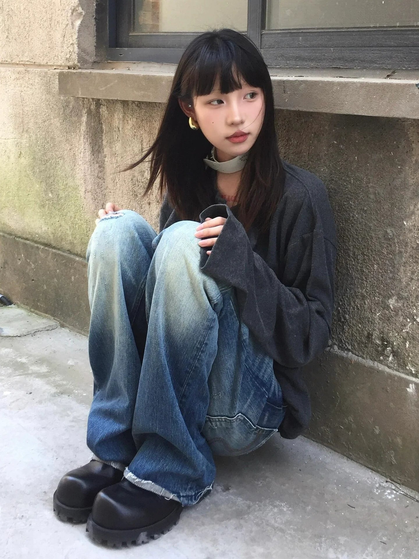 Cleanfit Henley Long Sleeve Tee Early Autumn Loose Comfortable Base Top