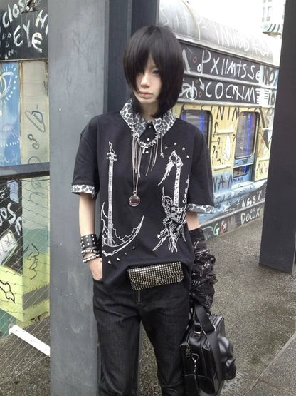 Y2K Leopard Polo Tee